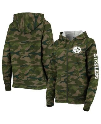 Women's Green Bay Packers New Era Camo Raglan Full-Zip Hoodie