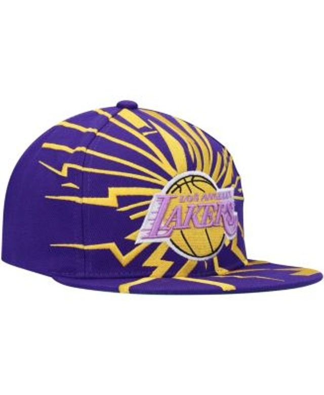 Mitchell & Ness Los Angeles LA Lakers Snapback Hat for Men -  White/Purple/Yellow - Basketball Cap for Men