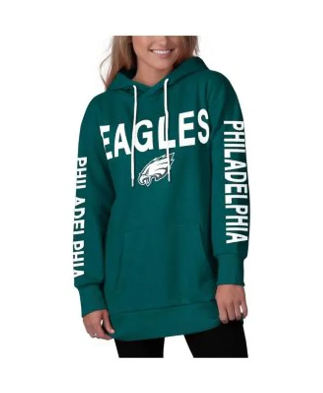 Youth Philadelphia Eagles Midnight Green Color Block Raglan Pullover Hoodie