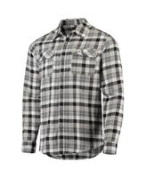 Pittsburgh Steelers Antigua Women's Ease Flannel Button-Up Long Sleeve Shirt  - Black/Gray