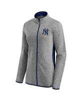 Youth New York Yankees Navy/Heathered Charcoal All That Full-Zip