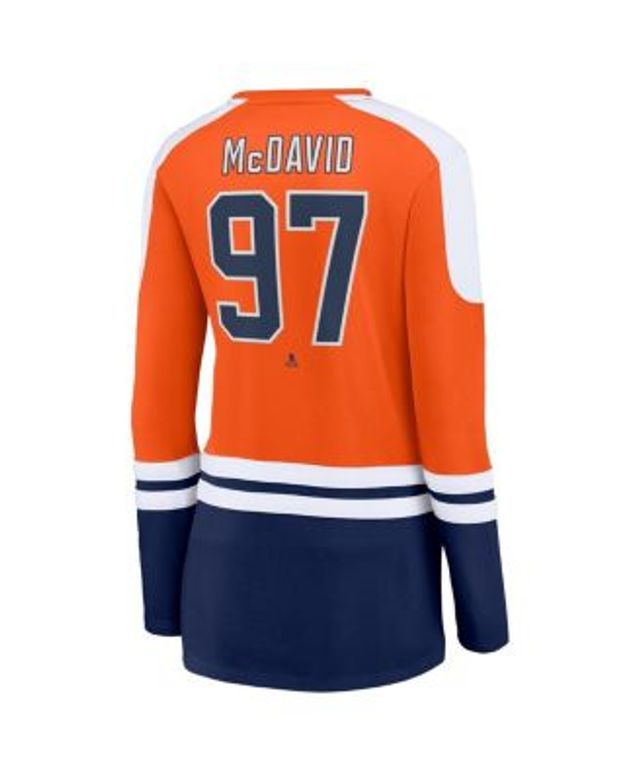 Women's Edmonton Oilers Connor McDavid Navy Orange Breakaway NHL