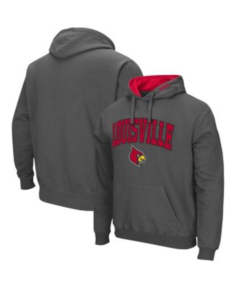 Men's Colosseum Red Louisville Cardinals Arch & Logo 3.0 Pullover Hoodie