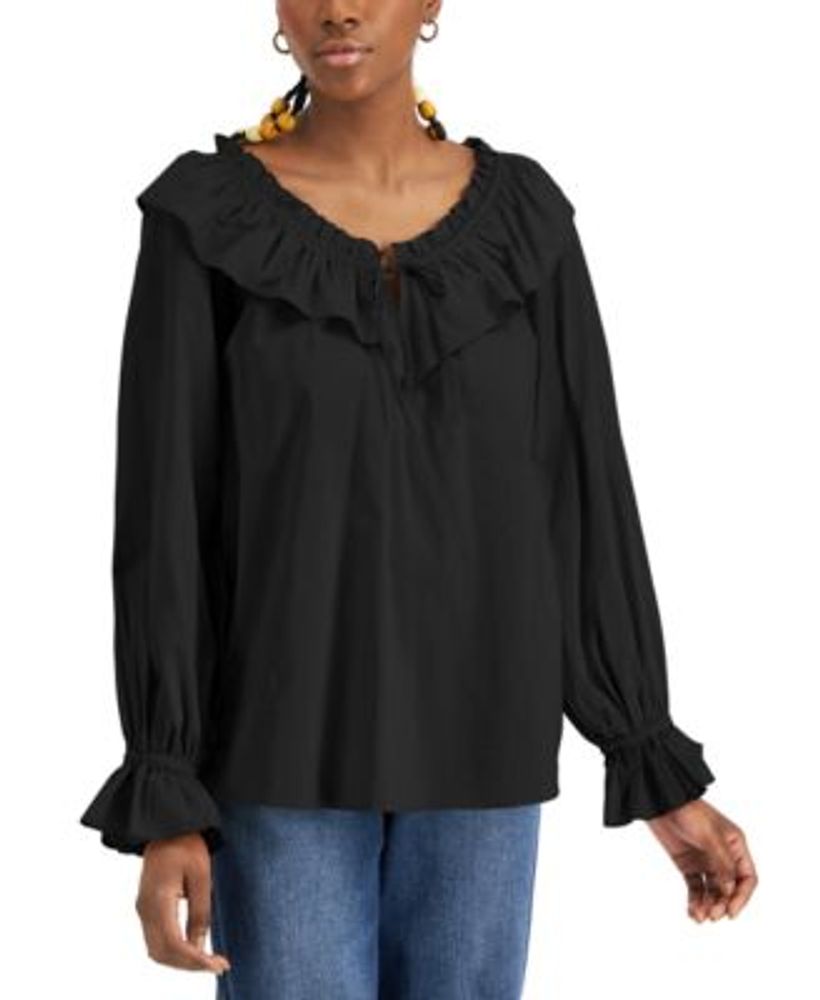 Women's Cotton Ruffled Blouse, Created for Macy's