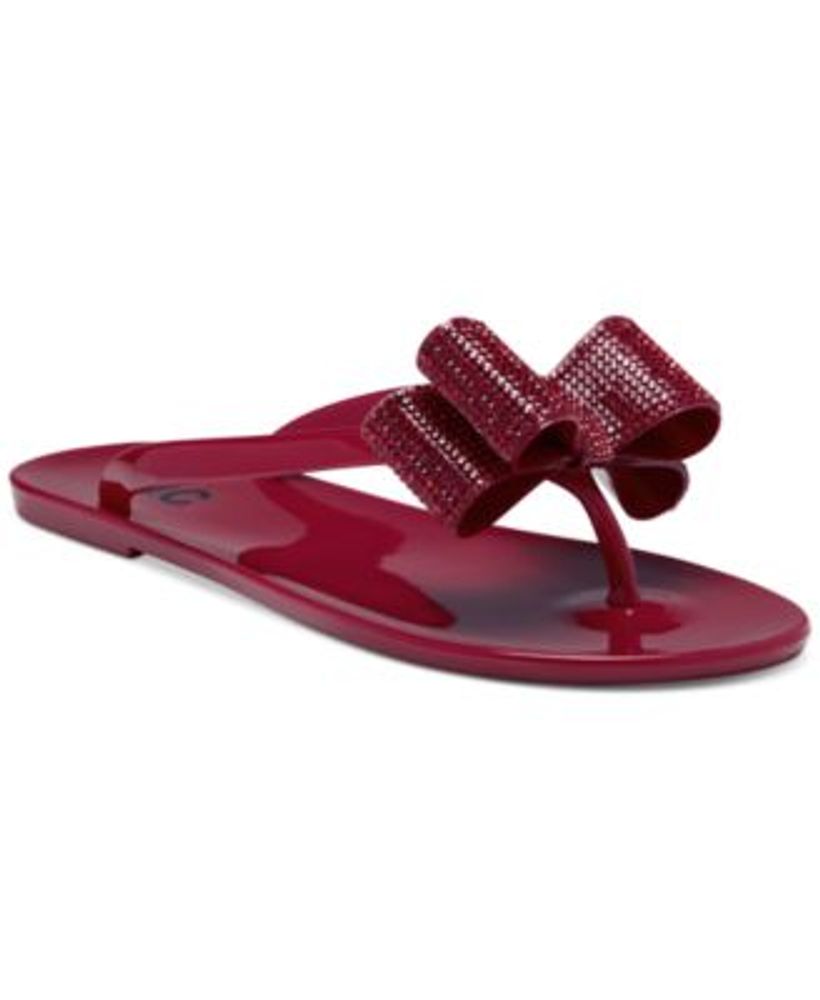 inc madena bow jelly sandals