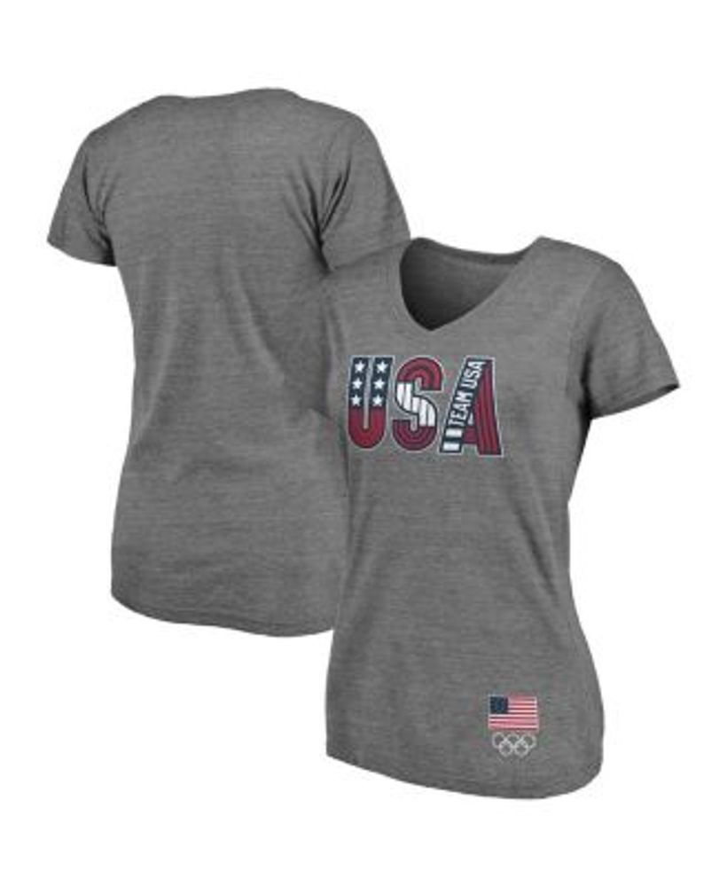 Women's Fanatics Branded Heather Red Boston Red Sox League Leader Tri-Blend  3/4-Sleeve V-Neck T-Shirt