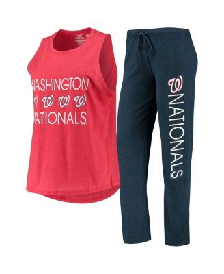 Concepts Sport Heathered Grey Washington Nationals Crossfield Long Sleeve T- shirt & Shorts Sleep Set