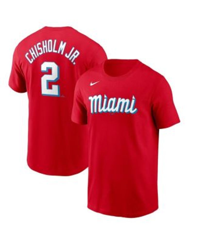 Nike Men's Miami Marlins Jazz Chisholm #2 Red 2021 City Connect T