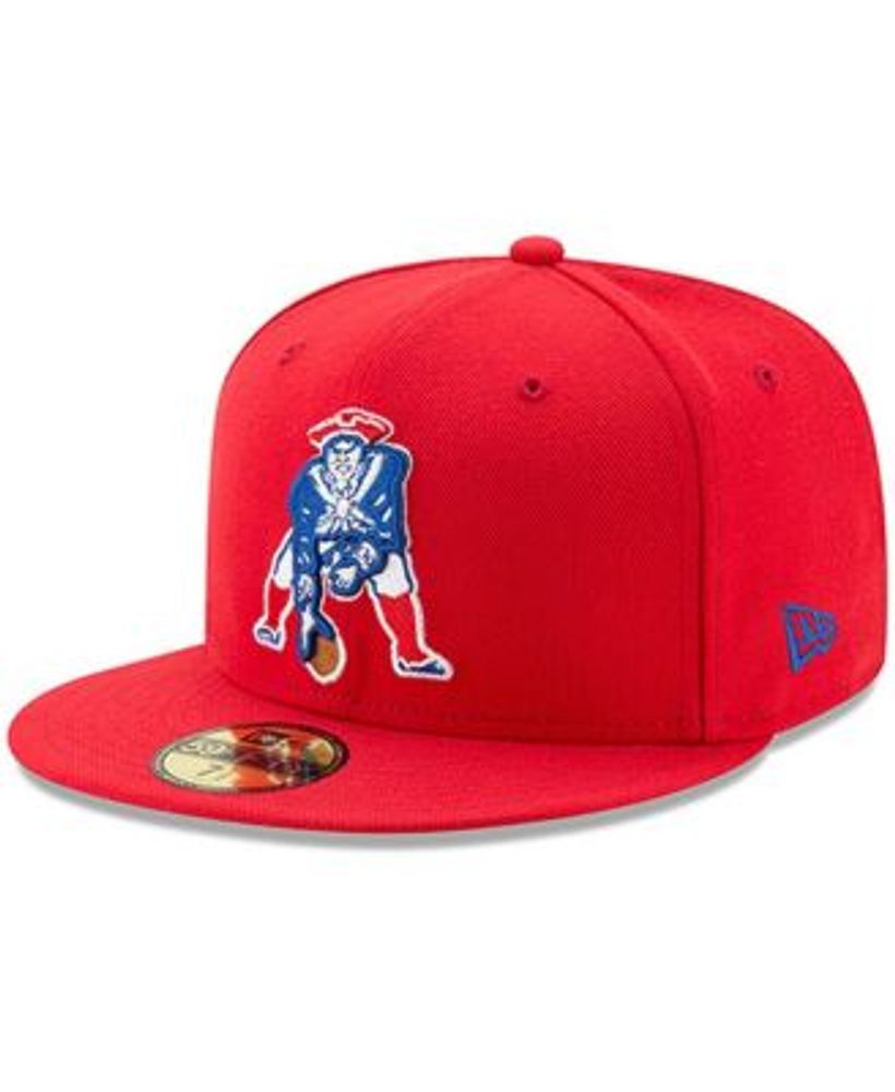 Men's Red New England Patriots Classic Logo Omaha 59Fifty Fitted Hat