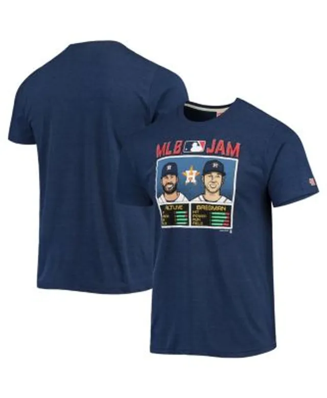 Jose Altuve & Alex Bregman Houston Astros Homage MLB Jam Player Tri-Blend T- Shirt - Heathered Navy