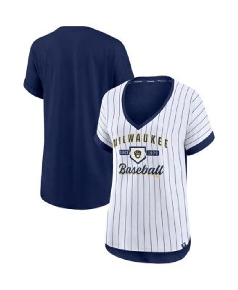 Youth White/Royal Los Angeles Dodgers Pinstripe Raglan V-Neck T-Shirt