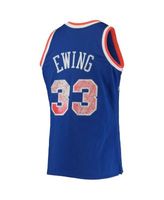 Men's Mitchell & Ness Patrick Ewing Blue/Orange New York Knicks Hardwood Classics 1991/92 Split Swingman Jersey