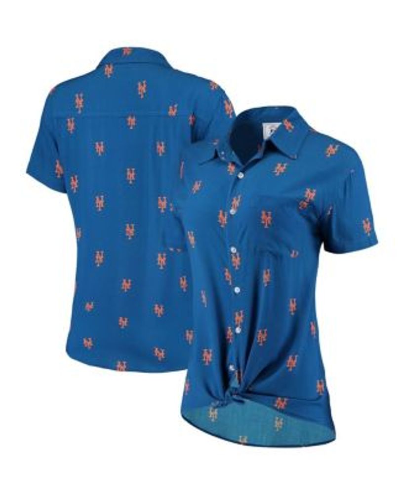 FOCO Men's Royal Chicago Cubs Big Logo Button-Up Shirt