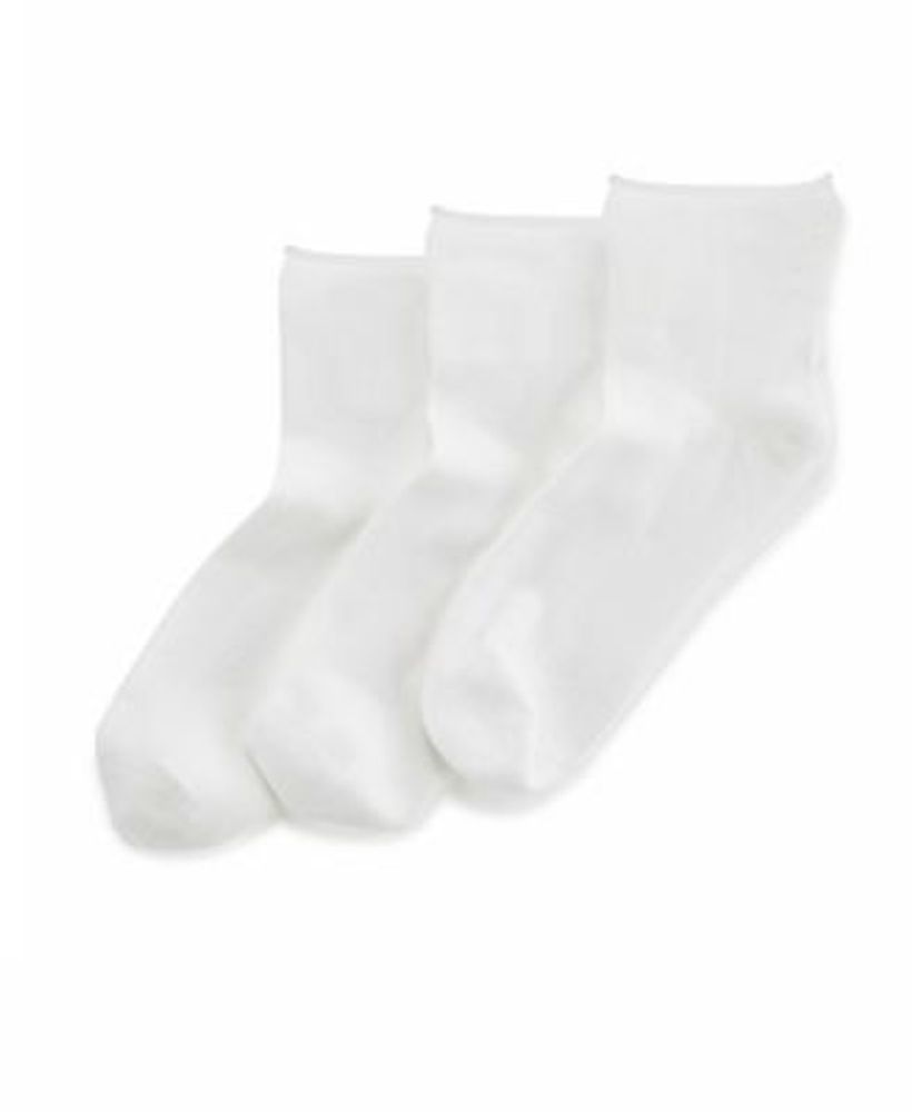 Women's Roll Top Ankle Socks, Pack of 3