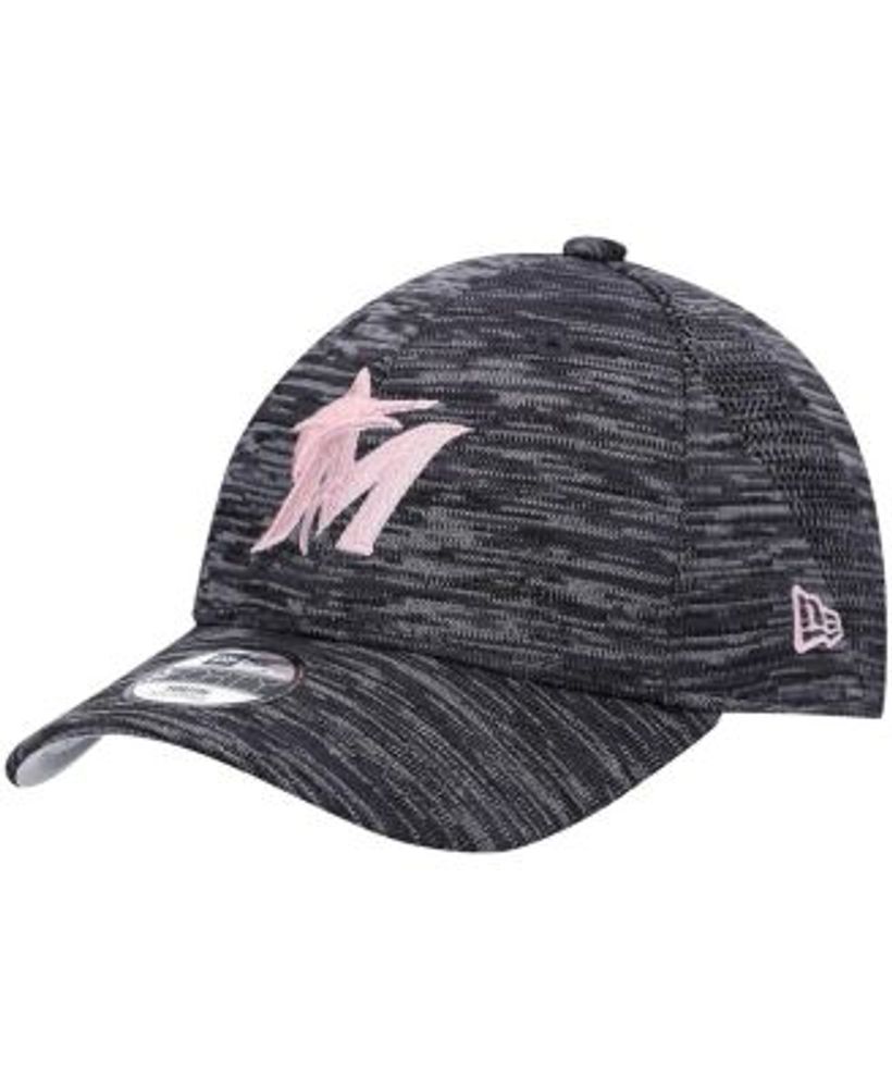 New Era Girls' Miami Marlins Black 9Twenty Flower Adjustable Hat