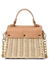 Like Dreams Women's Heather Woven Straw Crossbody - Taupe