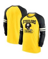 Green Bay Packers Nike Throwback Raglan Long Sleeve T-Shirt - Gold