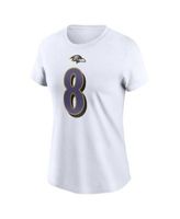 Men's Nike Lamar Jackson White Baltimore Ravens Name & Number T-Shirt