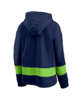 Women's Fanatics Branded College Navy/Neon Green Seattle Seahawks Colors of Pride Colorblock Pullover Hoodie