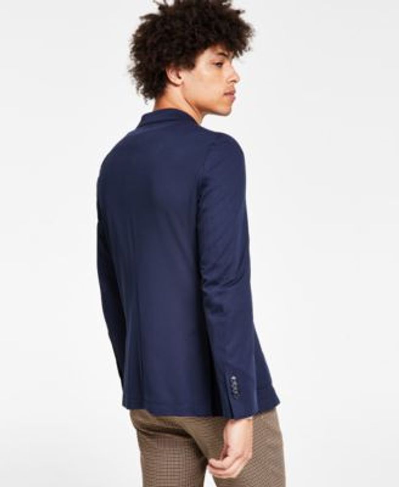 Bar III Men's Slim-Fit Navy Solid Knit Blazer, Created for Macy's - Macy's