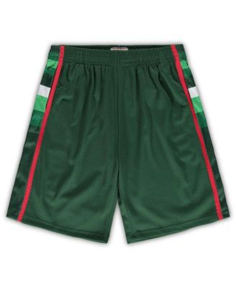 Men's Mitchell & Ness Green Milwaukee Bucks Hardwood Classics Team Swingman Shorts