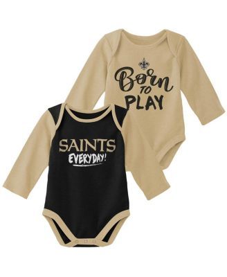 Newborn & Infant Blue/Black Carolina Panthers Little Player Long Sleeve  2-Pack Bodysuit Set