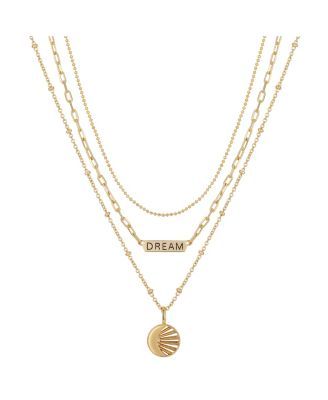 14K Gold Flash-Plated Dream Layered Pendant Necklaces