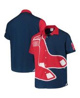 Boston Red Sox mens S/S button down shirt, red, large, logo