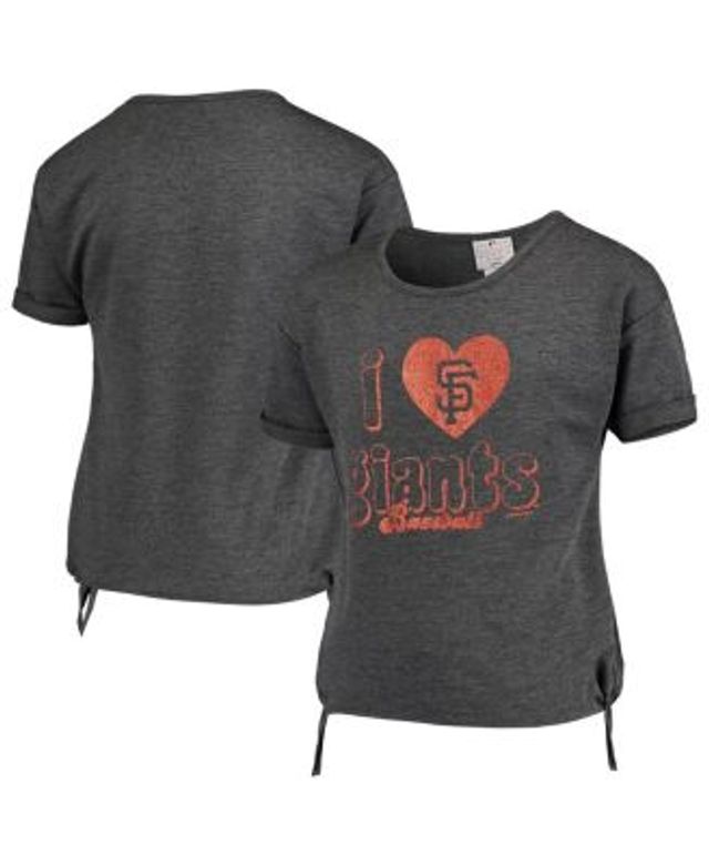 Outerstuff Girls Youth Charcoal San Francisco Giants Love Side Tie T-shirt