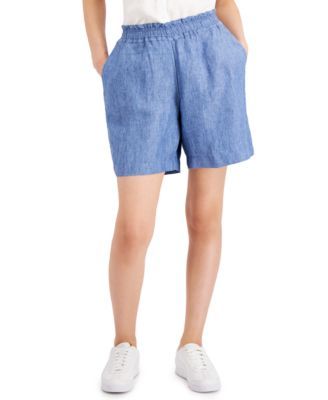 Women's Linen Pull-On Shorts