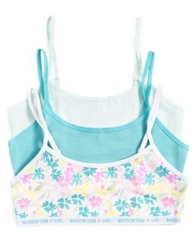 Big Girls 3-Pack Cropped Cotton Bras