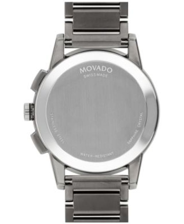 Stainless Men\'s Swiss Watch Chronograph PVD Bracelet | Movado Sport Hawthorn Gray 43mm Steel Mall Museum