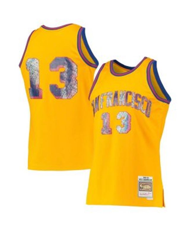 Men's Los Angeles Lakers Wilt Chamberlain Mitchell & Ness Gold Hardwood  Classics Stitch Name & Number T-Shirt