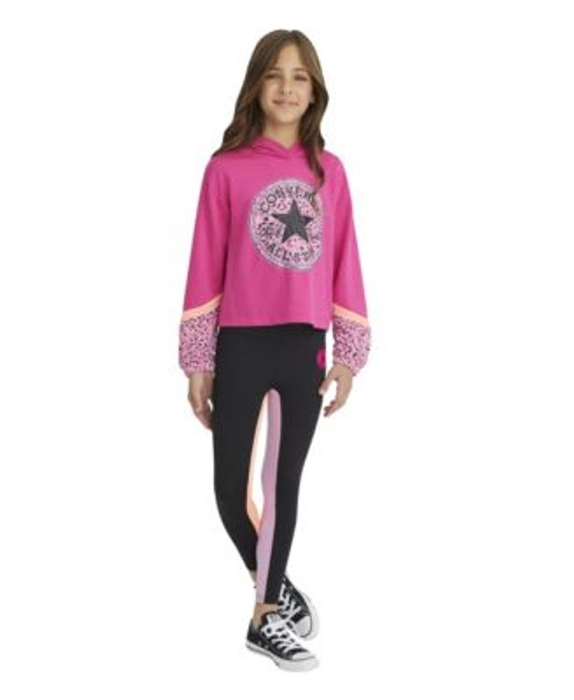 Fdx Women's & Girl's Set Monarch Pink Compression Top & Leggings