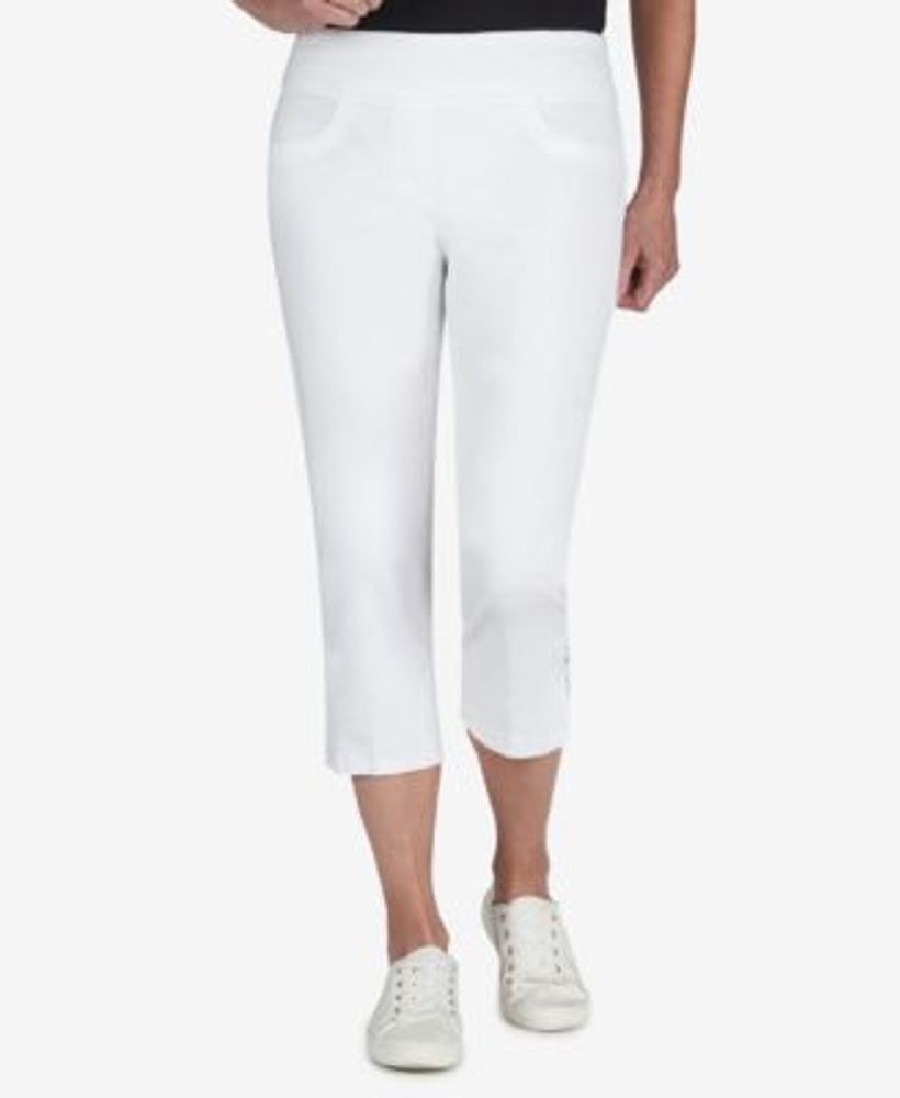 HEARTS OF PALM Plus Essentials Solid Pull-On Capri Pants with Detailed  Split Hem | The Shops at Willow Bend