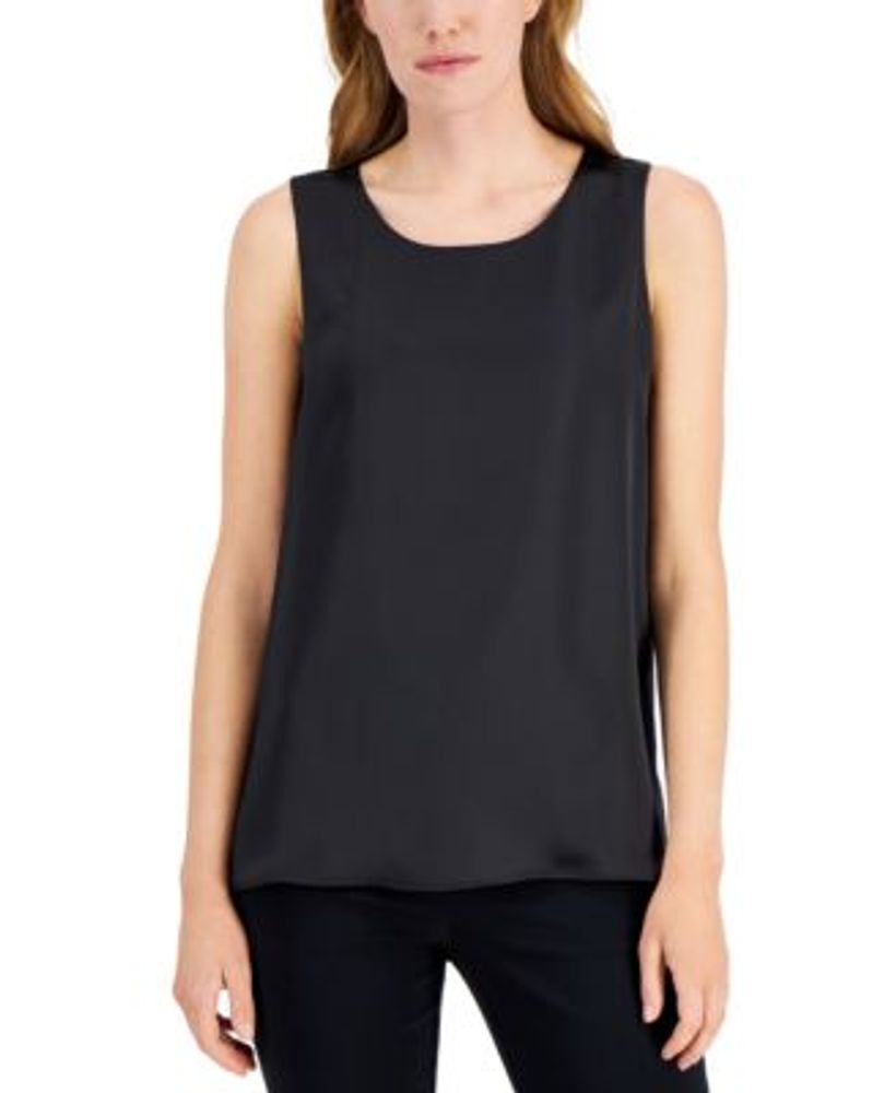 Women's Satin Front Sleeveless Tank Top, Created for Macy's