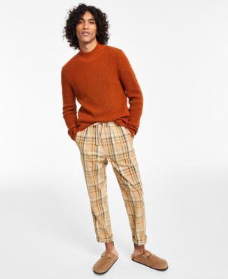 Men's Waffle Mock Neck Sweater, Created for Macy's