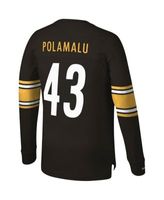 Mitchell & Ness Men's Mitchell & Ness Troy Polamalu Black Pittsburgh  Steelers Big Tall Retired Player Mesh T-Shirt