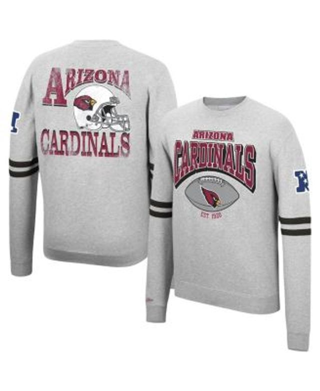 Men's Mitchell & Ness Cardinal Arizona Cardinals Three Stripe Pullover  Hoodie