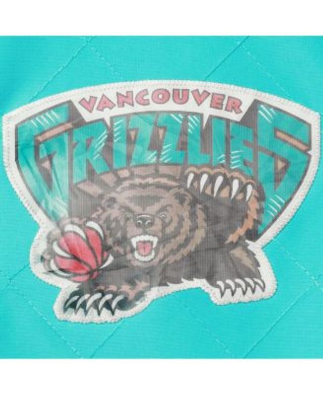 Men's Mitchell & Ness Turquoise/Black Vancouver Grizzlies Hardwood Classics Highlight Reel Windbreaker Half-Zip Hoodie Jacket
