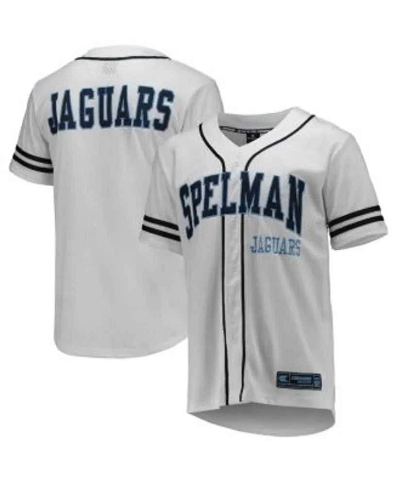 Colosseum Men's White and Navy Spelman College Jaguars Free Spirited  Baseball Jersey