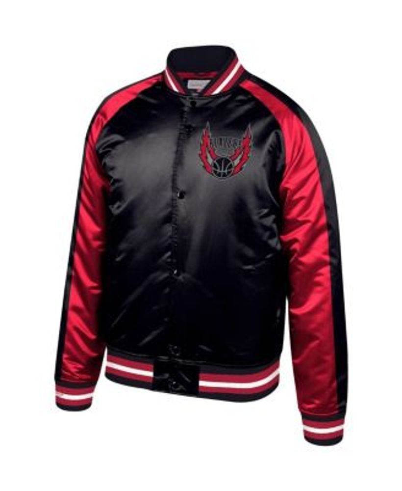 Men's Black Portland Trail Blazers Hardwood Classics Satin Raglan Full-Snap Jacket