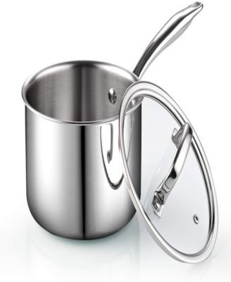 Tri-Ply Clad Stainless Steel Sauce Pan with Lid, 3 Quart