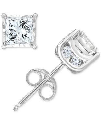 Diamond Princess Stud Earrings (3/4 ct. t.w.) 14k White Gold, Gold or Rose