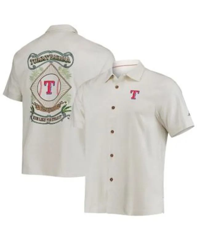 Tommy Bahama Men's Cream Atlanta Braves Baseball Camp Button-Up