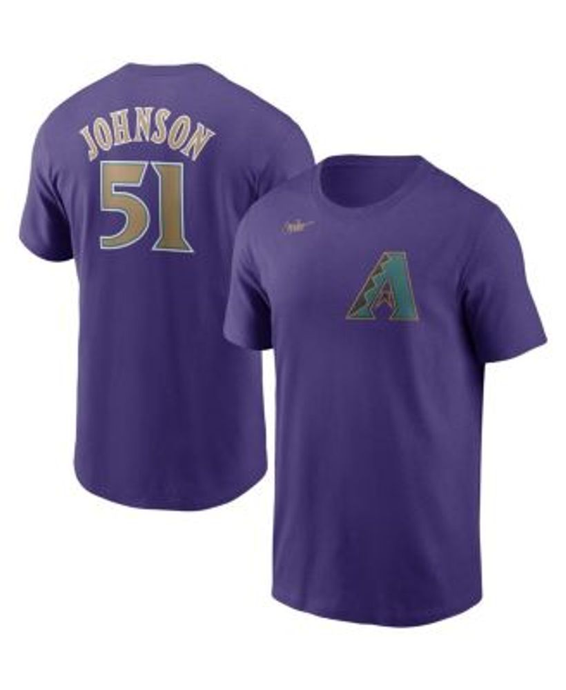 Men's Arizona Diamondbacks Randy Johnson Nike Purple Cooperstown Collection  Name & Number T-Shirt