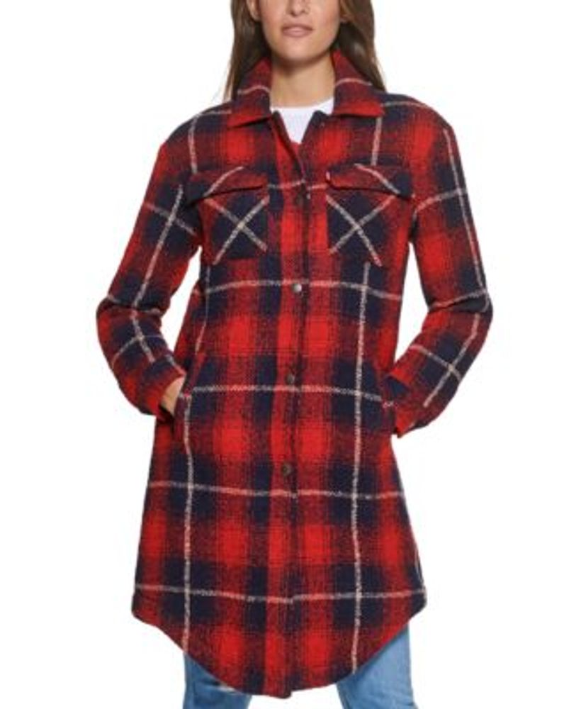 womens plaid fleece shirt