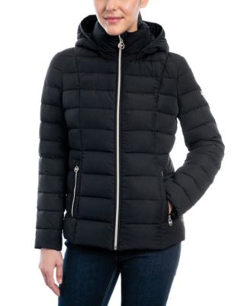 Michael Kors Women's Petite Hooded Stretch Packable Down Puffer Coat,  Created for Macy's | Connecticut Post Mall