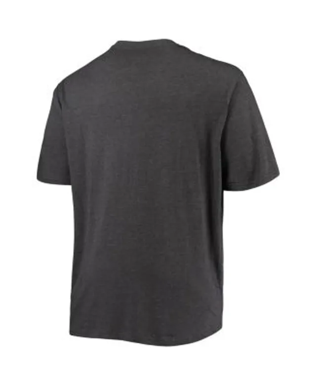 Men's Oatmeal/Heathered Charcoal Chicago Cubs Big & Tall Raglan T-Shirt
