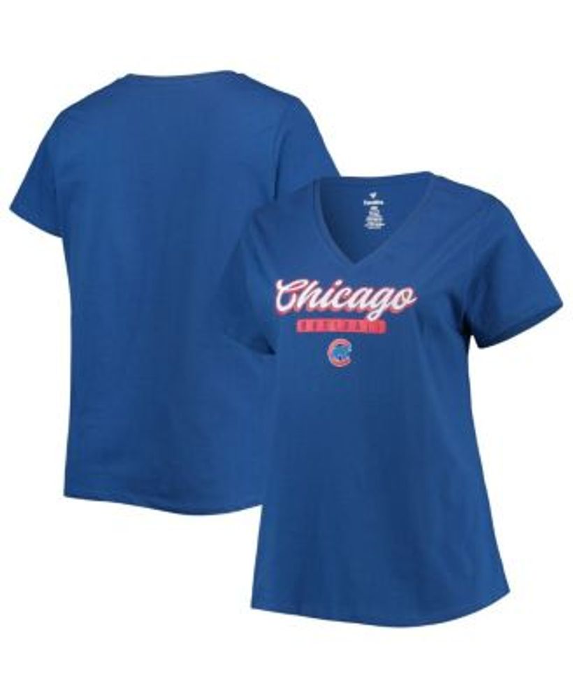 Profile Women's Royal Chicago Cubs Plus Size V-Neck T-shirt